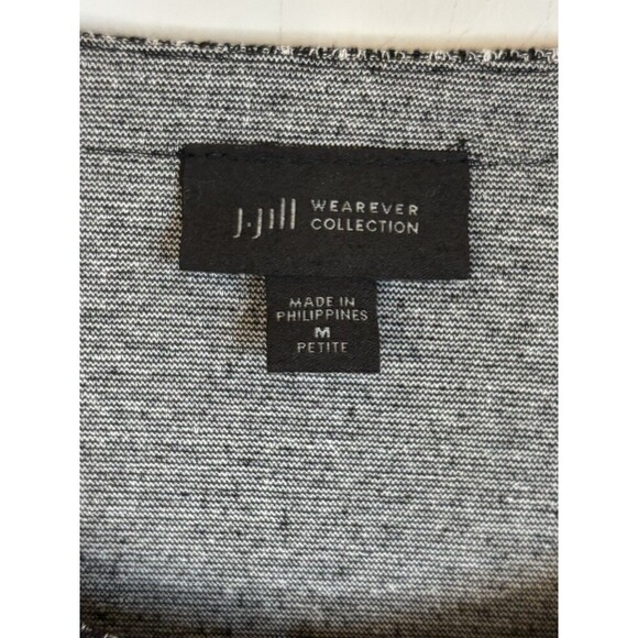 J JILL Wearever Black White 3-Hook Closure Cardigan Medium Lightweight Stretch - Picture 3 of 12